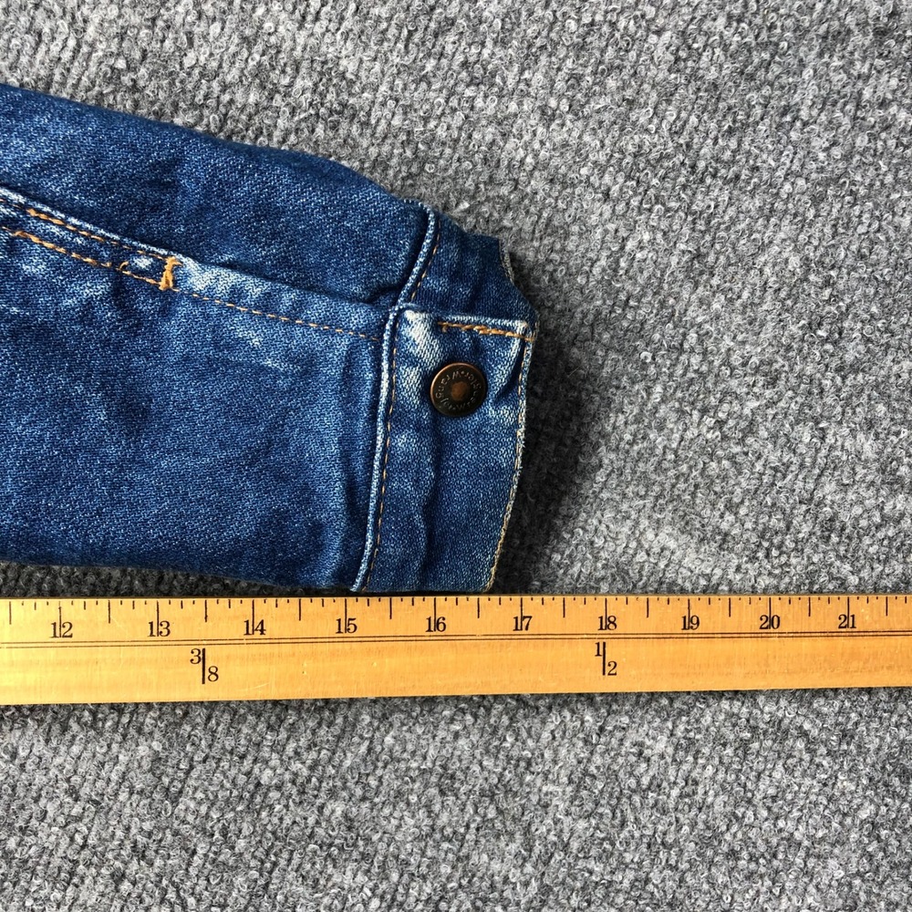 Wrangler Authentic Western Denim Sherpa Lined Jacket Blue Mens Large - Picture 6 of 8